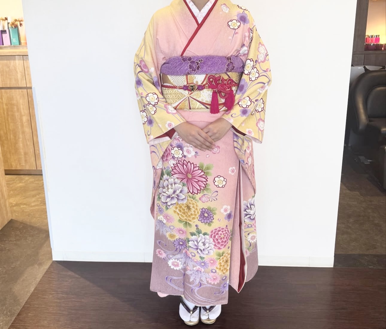 振袖着付け　ヘアアレンジ　女性に人気の美容院　人気スタイリスト　岐阜羽島　スタッフ募集　美容室SIRENAセレナ