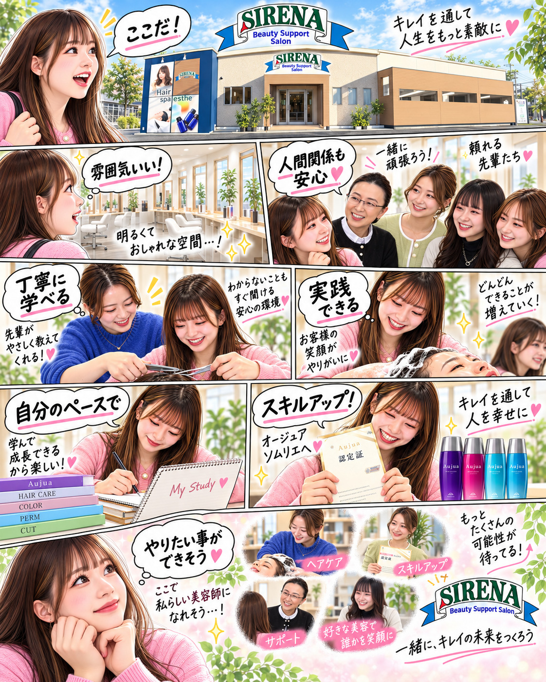スタイリスト募集 人気スタイリスト 女性に人気の美容院 人気スタイリスト 岐阜羽島 スタッフ募集 美容室SIRENAセレナ